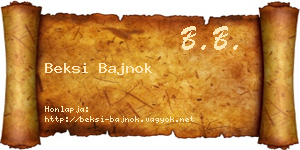 Beksi Bajnok névjegykártya